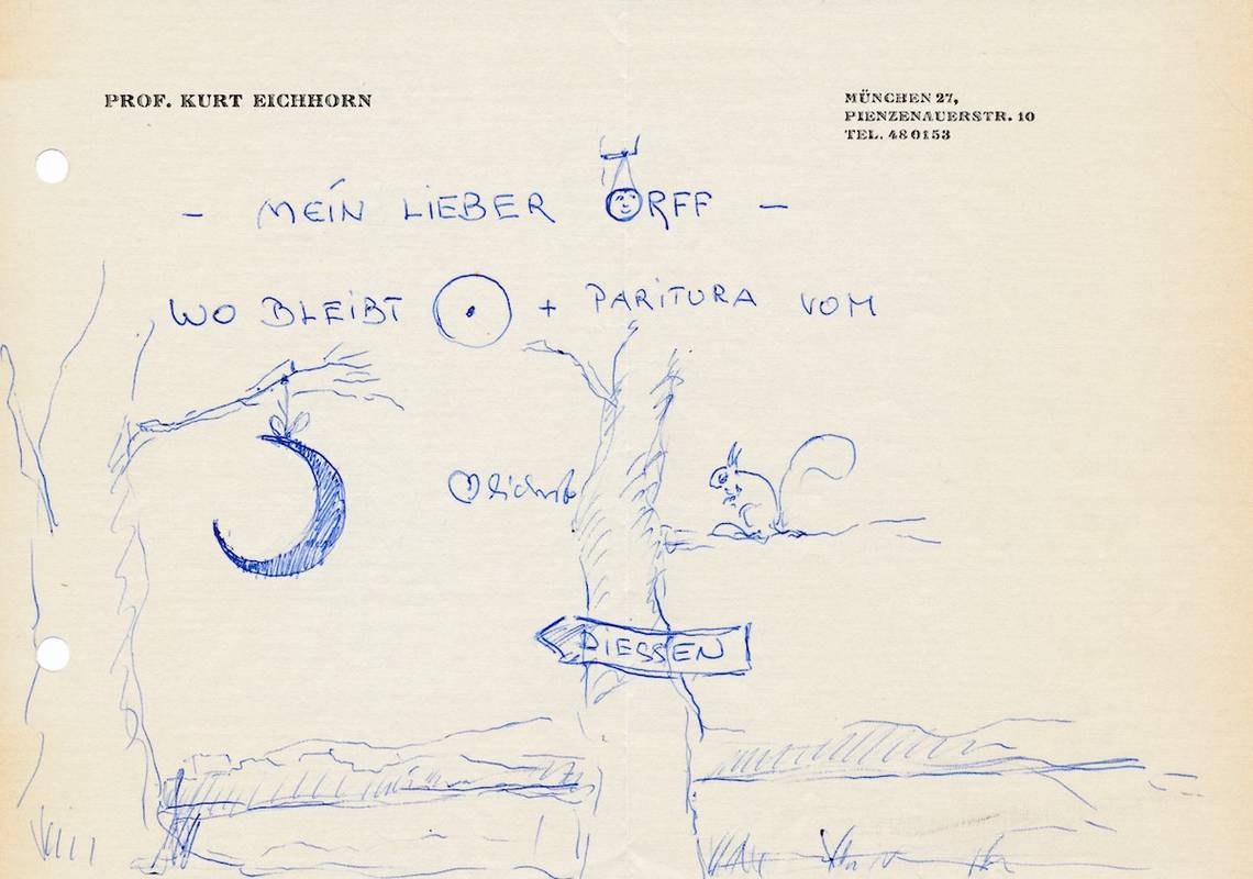 [Brief von Kurt Eichhorn an Carl Orff, 1957. © mit freundlicher Genehmigung SCHOTT MUSIC Mainz / Archiv: OZM]